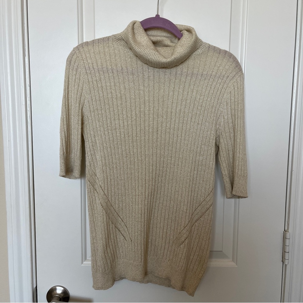 Turtle Neck Short Sleeve Shimmery | Liz Clairbone (size M)